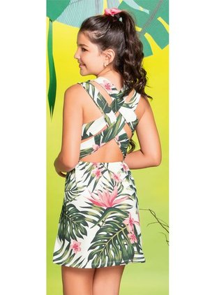 Vestido Para Niña Estampado Hojas MP