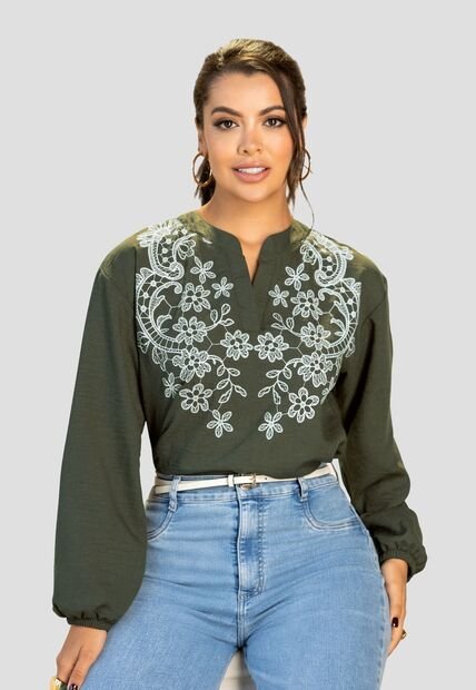 Blusa Mujer Verde Militar Mp 112266