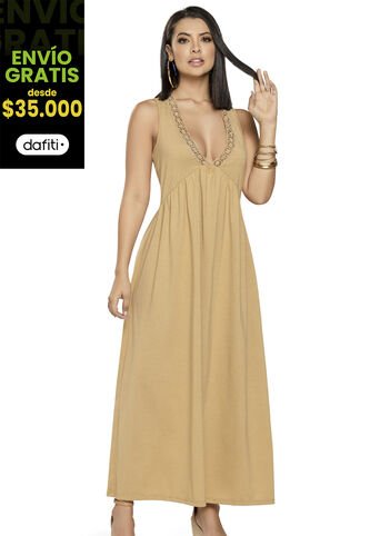 Vestido Largo Mujer Amarillo Mp 4506 MP