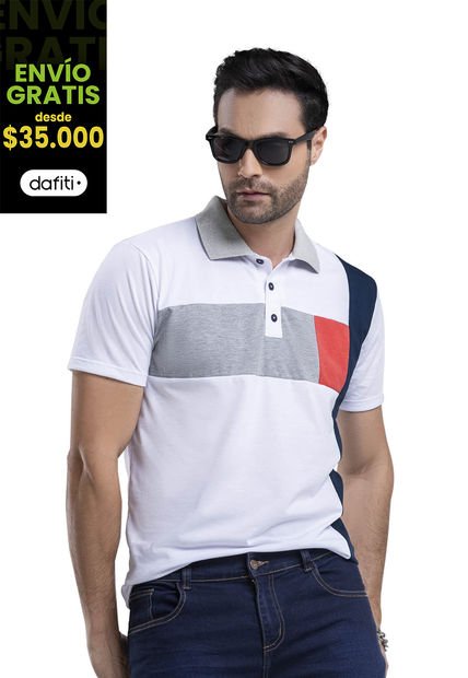 Polo Hombre Blanco Mp 6444