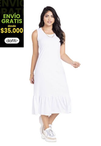 Vestido Largo Mujer Blanco Mp 3766 MP