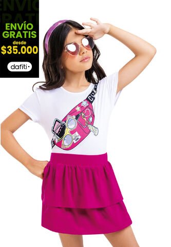 Falda Infantil Femenino Fucsia Mp 5709 MP