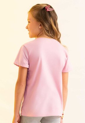Camiseta Infantil Femenino Rosa Polvo Mp 112559