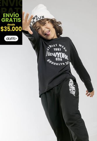 Jogger Infantil Negro Mp 1395 MP