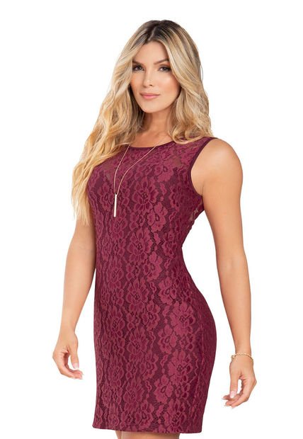 Vestido Corto Mujer Vinotinto Mp 87179