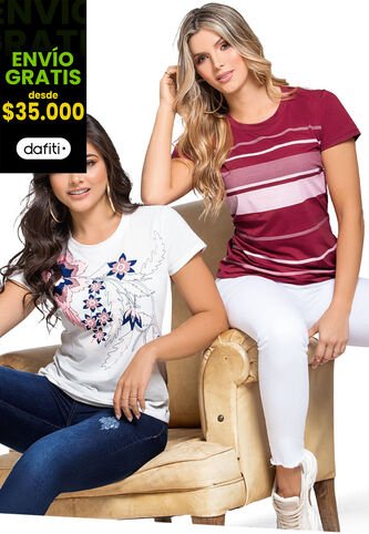 Camiseta Paq X2 Mujer Multicolor Mp 76585 MP