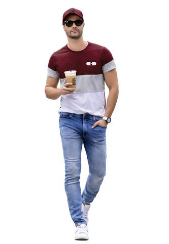Camiseta Hombre Vinotinto Mp 96018 MP