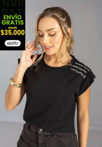 Camiseta Mujer Negro Mp 113214 MP