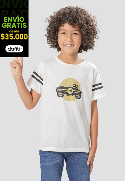 Camiseta Infantil Femenino Blanco Mp 105114