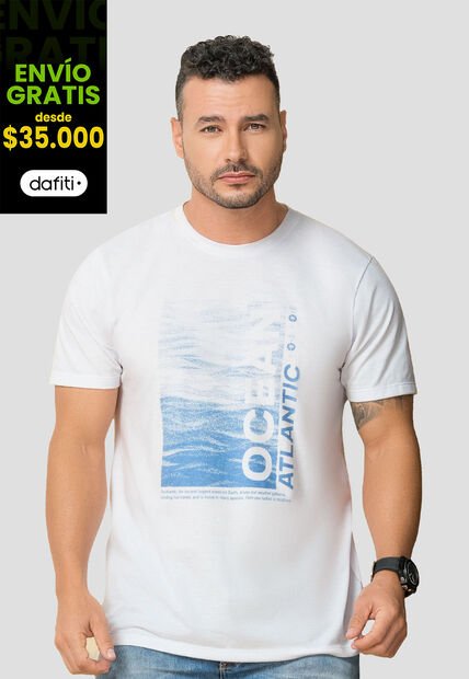 Camiseta Hombre Blanco Mp 107941