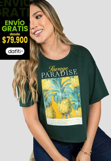 Camiseta Mujer Verde Pino Mp 111400
