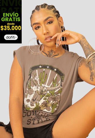 Camiseta Mujer Chocolate Mp 107776 MP