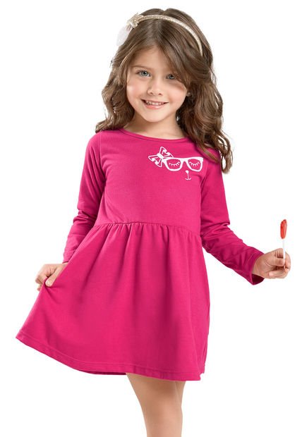 Vestido Paq X2 Infantil Rosa Mp 32588