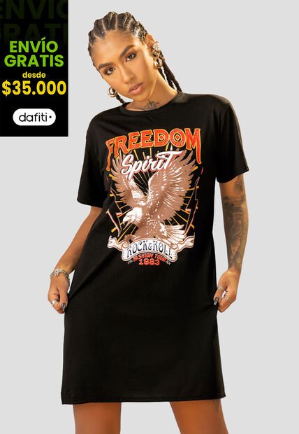 Blusón Mujer Negro Mp 107778