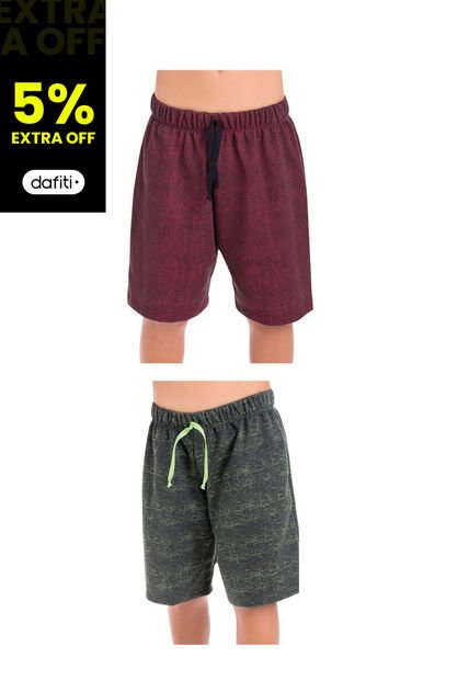 Bermuda Para Niño Verde/Vinotinto MP
