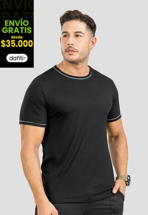 Camiseta Hombre Negro Mp 107015