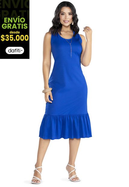 Vestido Largo Mujer Azul Rey Mp 3766