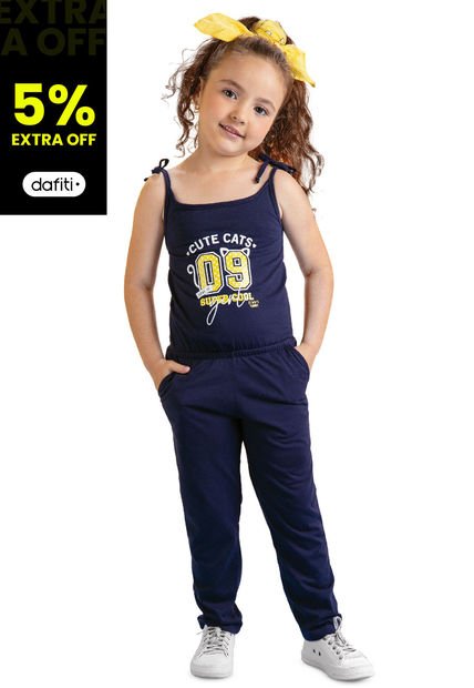 Enterizo Largo Infantil Femenino Azul Mp 9977