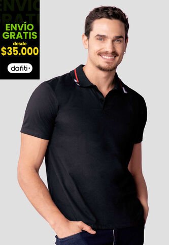 Polo Hombre Negro Mp 113441 MP