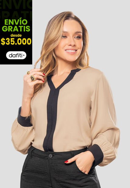 Blusa Mujer Bicolor Mp 112663