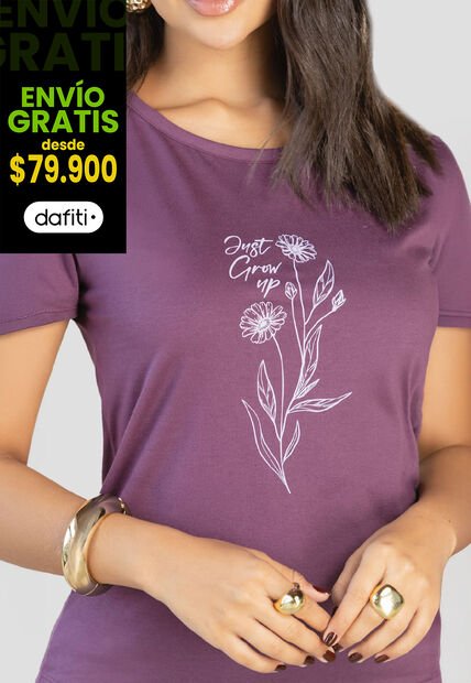 Camiseta Mujer Ciruela Mp 112214
