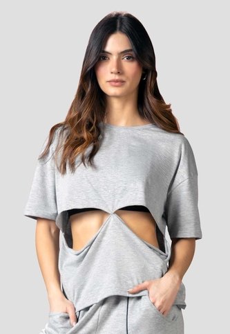 Camiseta Mujer Gris Jaspe Mp 115541 MP