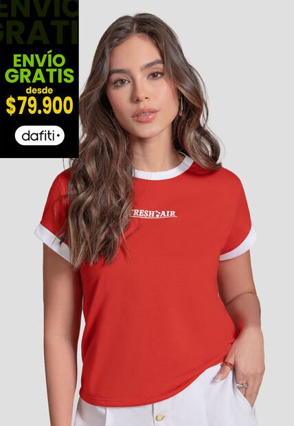 Camiseta Mujer Rojo Mp 110989