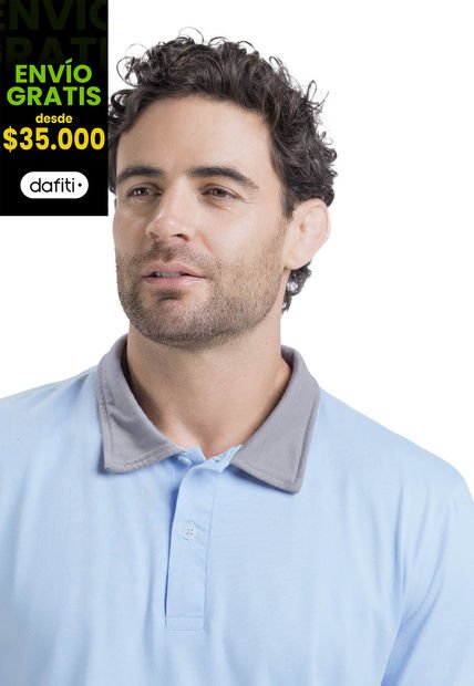 Polo Masculino Azul Claro Mp 3354