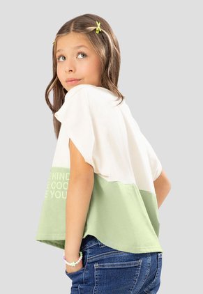 Camiseta Infantil Femenino Bicolor Mp 108195