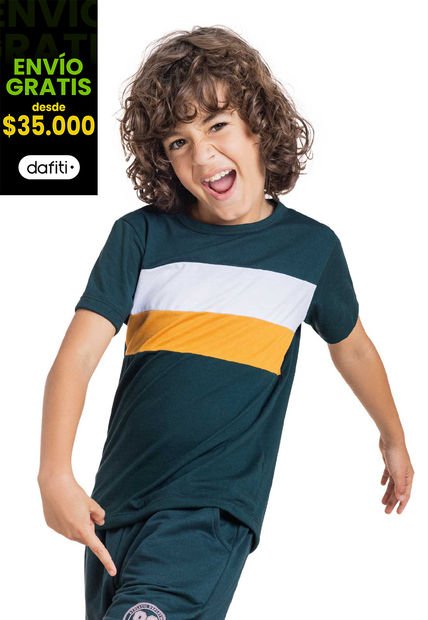 Camiseta Infantil Verde Botella Mp 1940