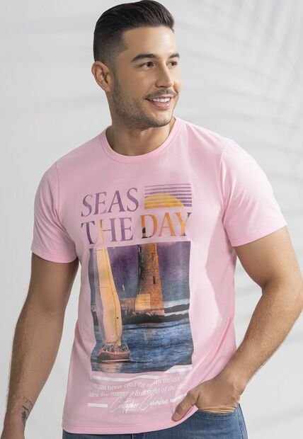 Camiseta Hombre Rosa Mp 101783