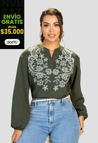 Blusa Mujer Verde Militar Mp 112266 MP