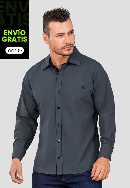Camisa Hombre Gris Oscuro Mp 105653