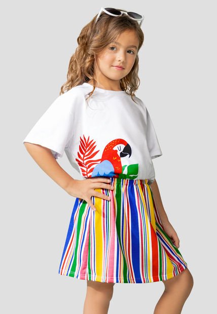 Vestido Infantil Femenino Multicolor Mp 110594