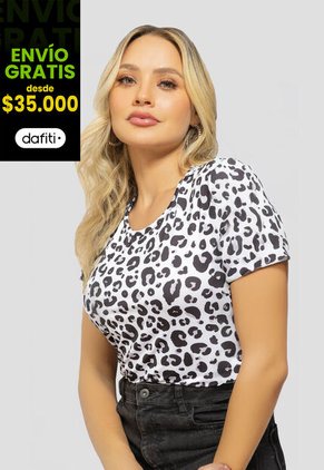 Camiseta Mujer Estampado Gris Mp 112229