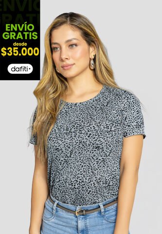 Camiseta Mujer Estampado Gris Mp 112230 MP