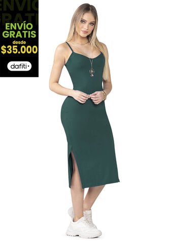 Vestido Largo Mujer Verde Botella Mp 5164 MP