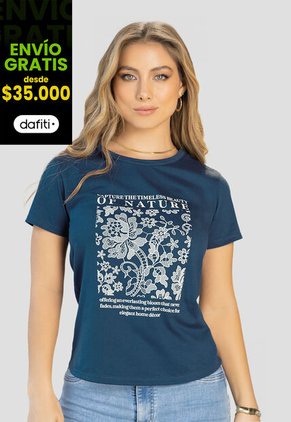 Camiseta Mujer Azul Profundo Mp 112217