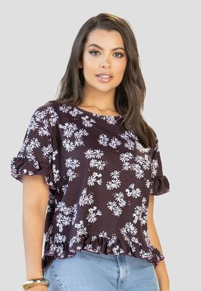 Blusa Mujer Estampado Mora Oscuro Mp 112218