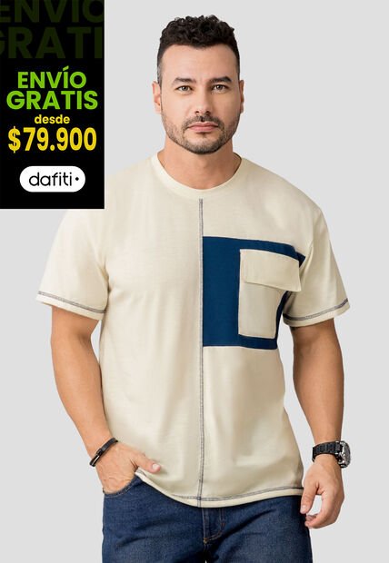 Camiseta Hombre Crema Mp 110523