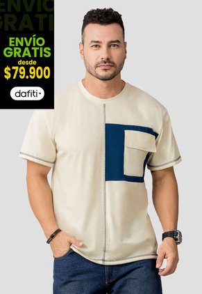 Camiseta Hombre Crema Mp 110523
