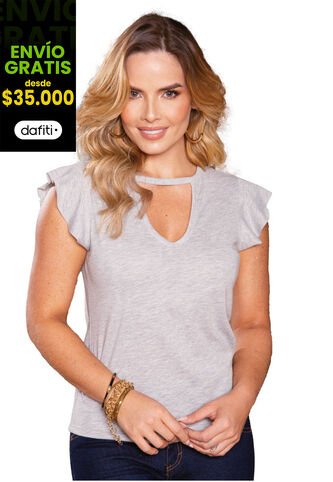 Camiseta Paq X2 Mujer Gris-Rojo Mp 95860 MP