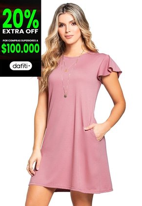 Vestido Corto Para Mujer Palo De Rosa Oscuro MP