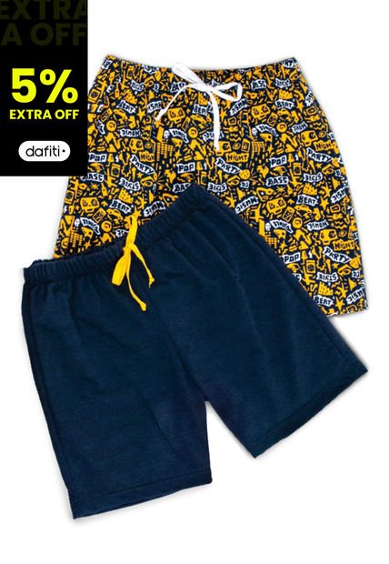 Bermuda Paq X2 Infantil Niño Multicolor Mp 88964