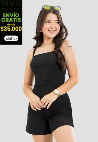 Enterizo Corto Infantil Femenino Negro Mp 104960 MP