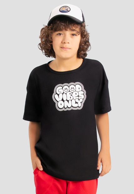 Camiseta Infantil Masculino Negro Mp 102777
