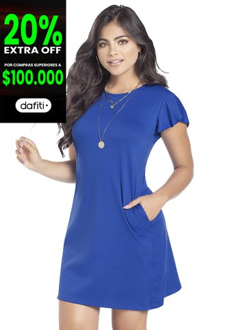 Vestido Corto Para Mujer Azul Cobalto Mp MP