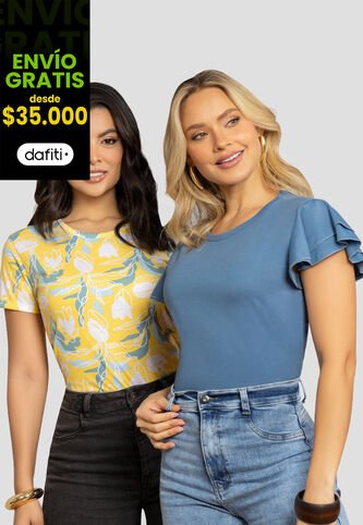 Camiseta Paq X2 Mujer Bicolor Mp 112001 MP