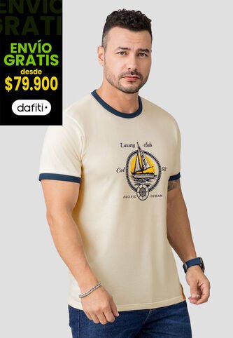 Camiseta Hombre Crema Mp 110525 MP