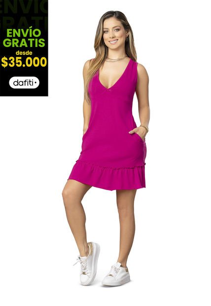 Vestido Corto Mujer Fucsia Mp 3429